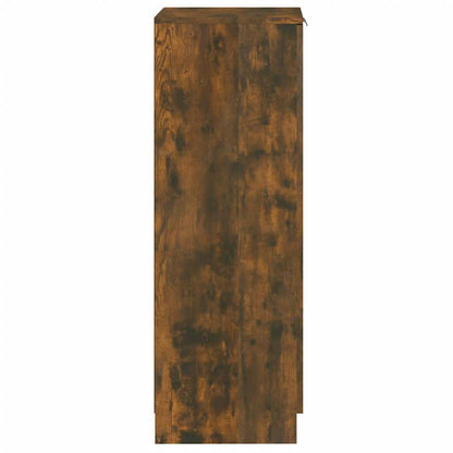 Shoe Cabinet Smoked Oak 30x35x100 cm Engineered Wood