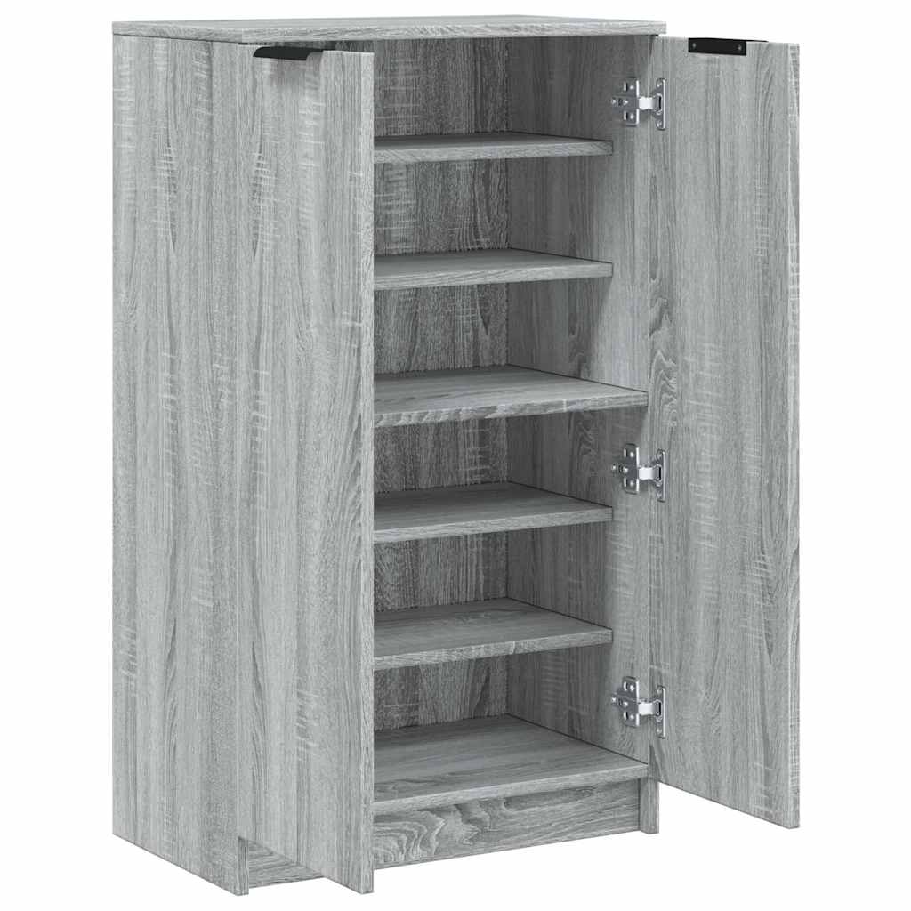 Shoe Cabinet Grey Sonoma 59x35x100 cm Engineered Wood