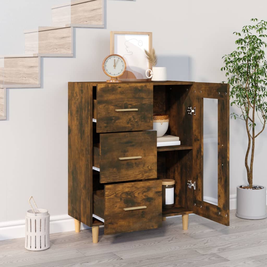 Sideboard Smoked Oak 69,5x34x90 cm Engineered Wood