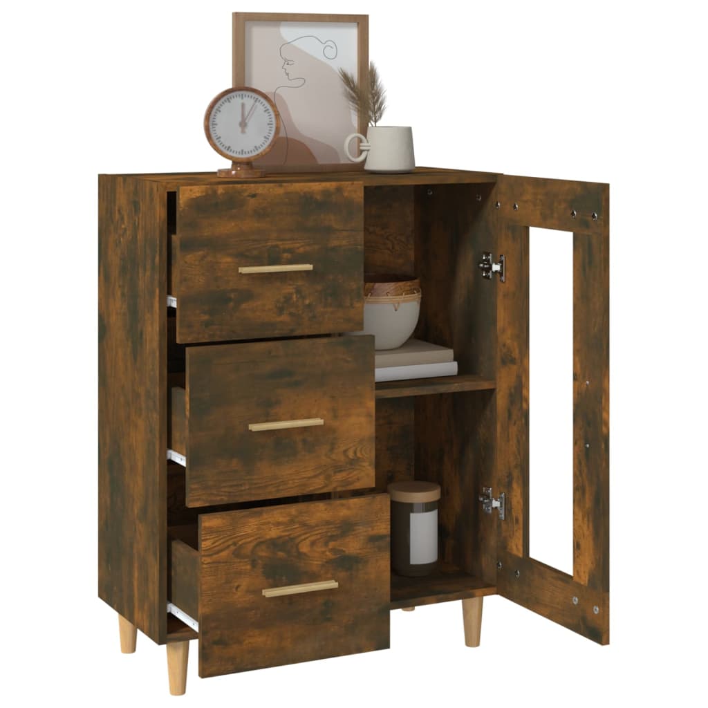 Sideboard Smoked Oak 69,5x34x90 cm Engineered Wood