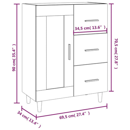 Sideboard Grey Sonoma 69,5x34x90 cm Engineered Wood