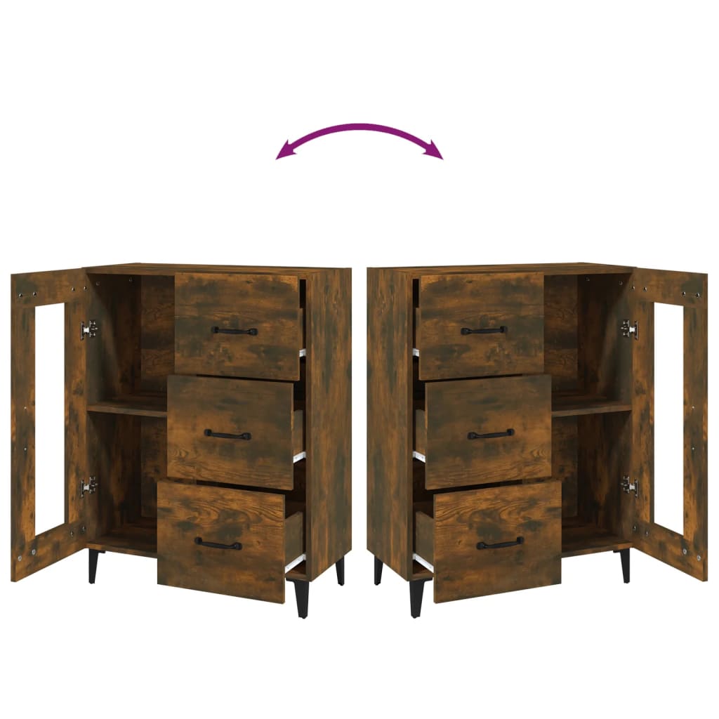 Sideboard Smoked Oak 69.5x34x90 cm Engineered Wood