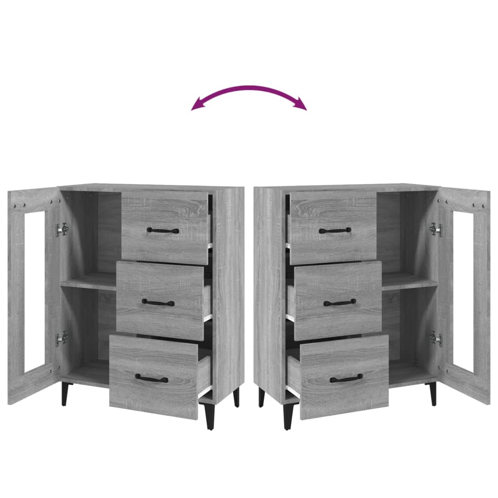 Sideboard Grey Sonoma 69.5x34x90 cm Engineered Wood