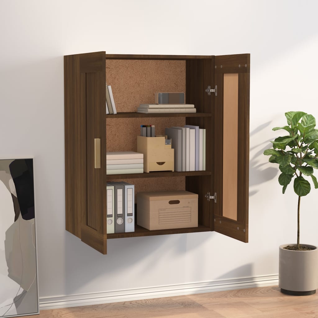 Wall Cabinet Brown Oak 69.5x32.5x90 cm Engineered Wood