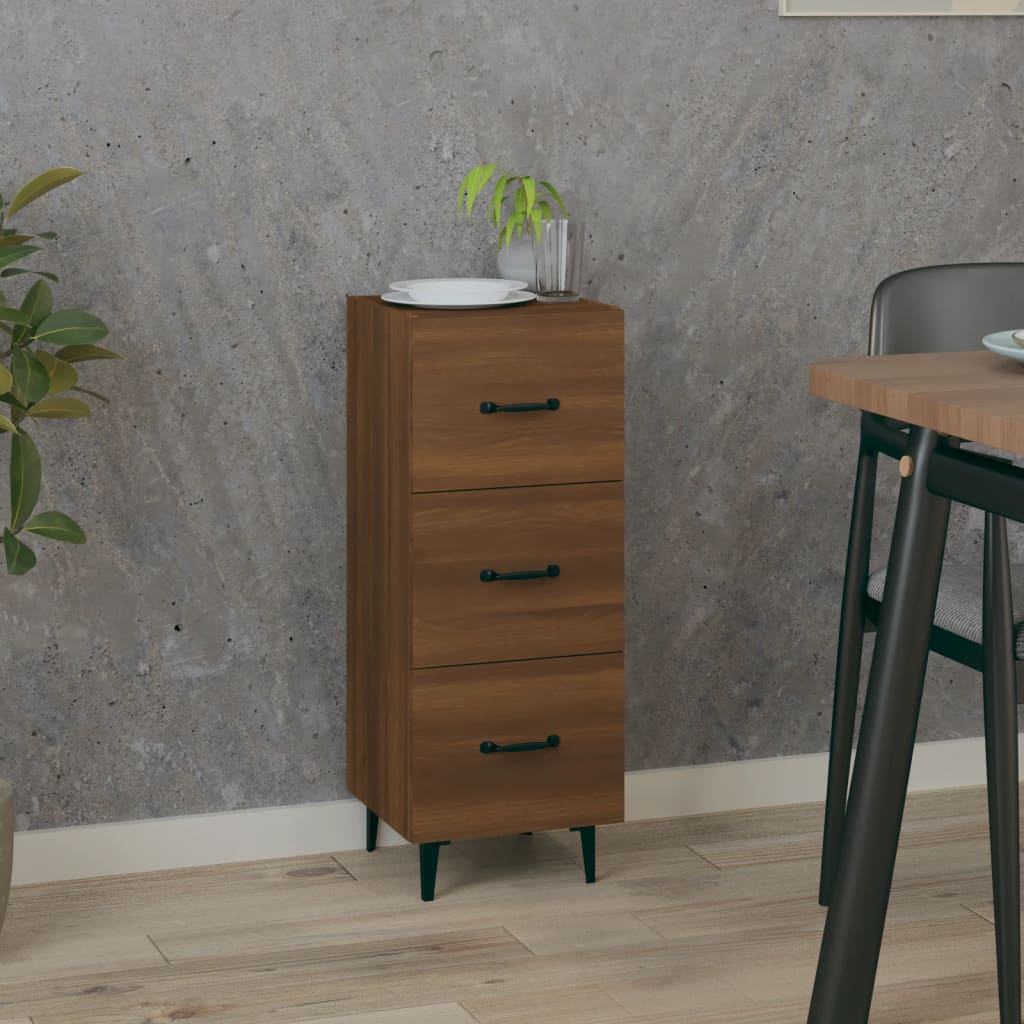 Sideboard Brown oak 34.5x34x90 cm Engineered Wood
