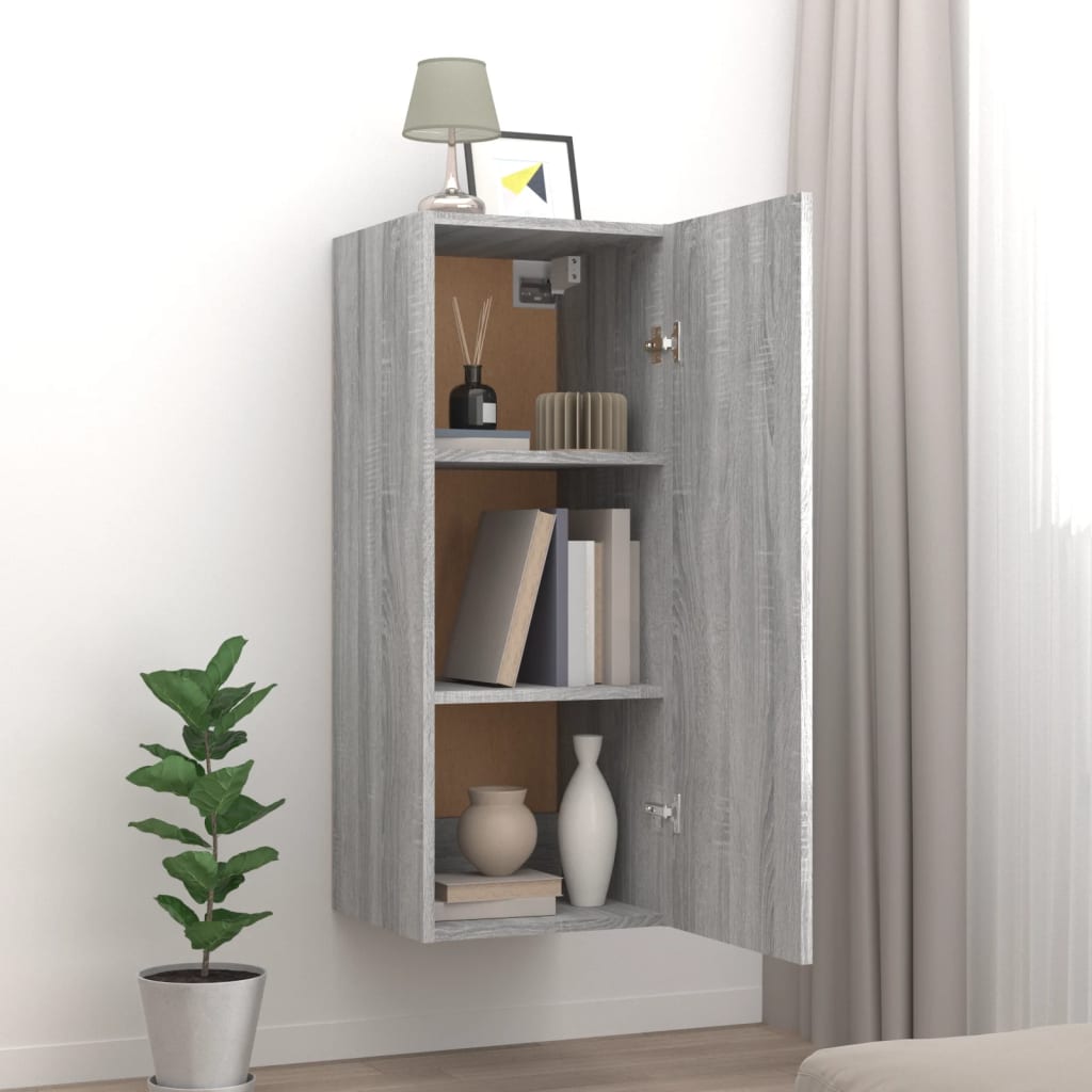 Wall Cabinet Grey Sonoma 34.5x34x90 cm Engineered Wood