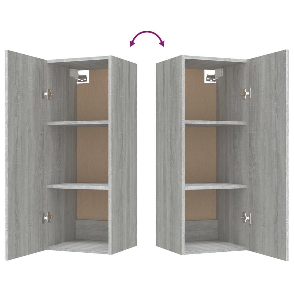 Wall Cabinet Grey Sonoma 34.5x34x90 cm Engineered Wood