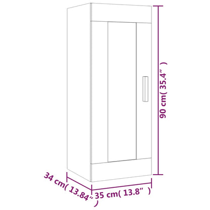 Wall Cabinet Smoked Oak 35x34x90 cm Engineered Wood