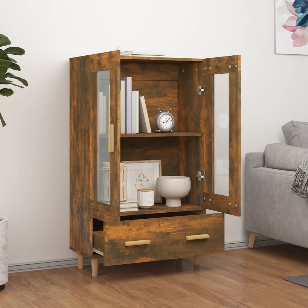 Highboard Smoked Oak 70x31x115 cm Engineered Wood