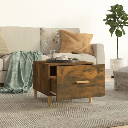 Coffee Table Smoked Oak 50x50x40 cm Engineered Wood