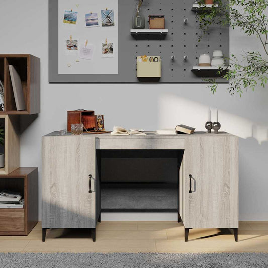 Desk Grey Sonoma 140x50x75 cm Engineered Wood