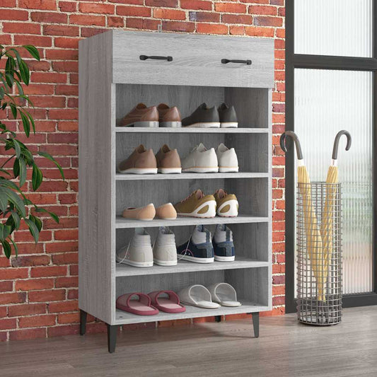 Shoe Cabinet Grey Sonoma 60x35x105 cm Engineered Wood