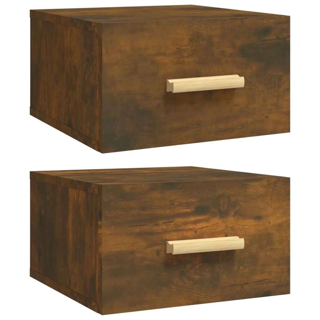 Wall-mounted Bedside Cabinets 2 pcs Smoked Oak 35x35x20 cm