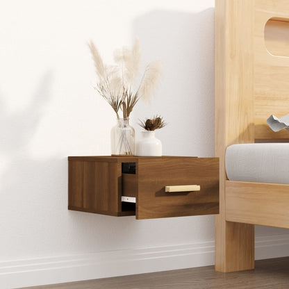 Wall-mounted Bedside Cabinet Brown Oak 35x35x20 cm