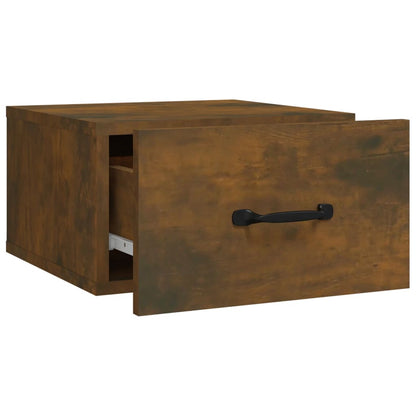 Wall-mounted Bedside Cabinet Smoked Oak 35x35x20 cm