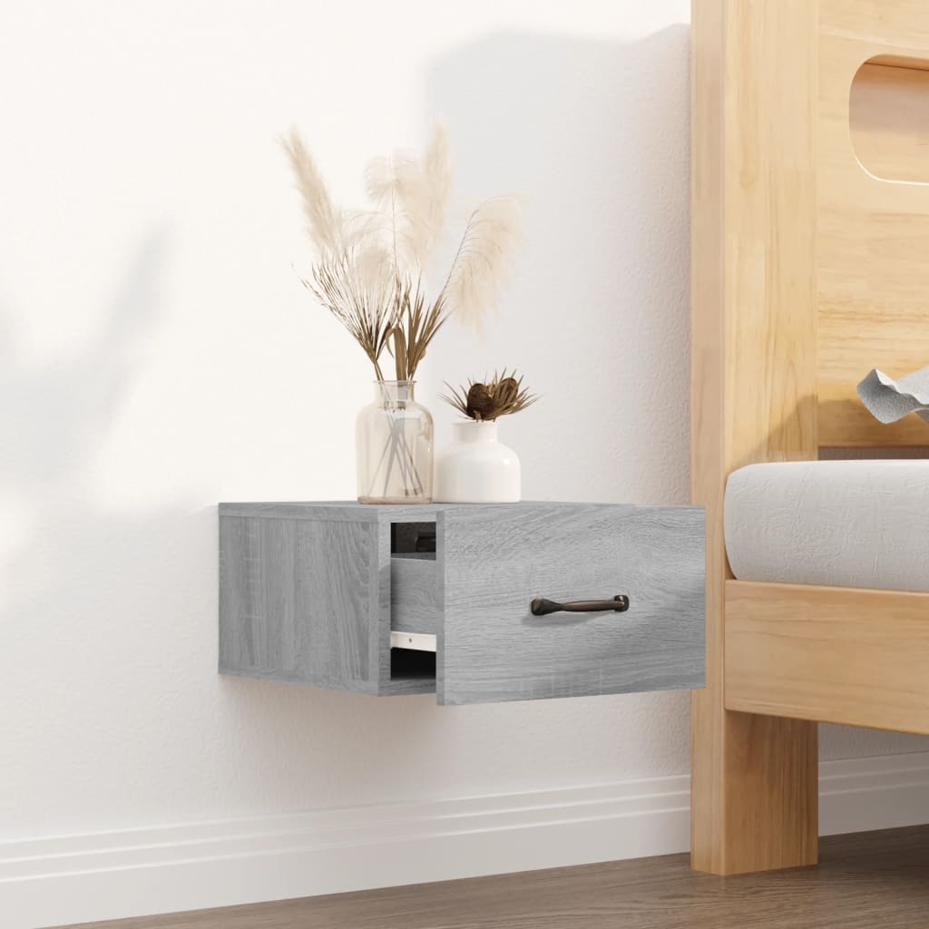 Wall-mounted Bedside Cabinet Grey Sonoma 35x35x20 cm