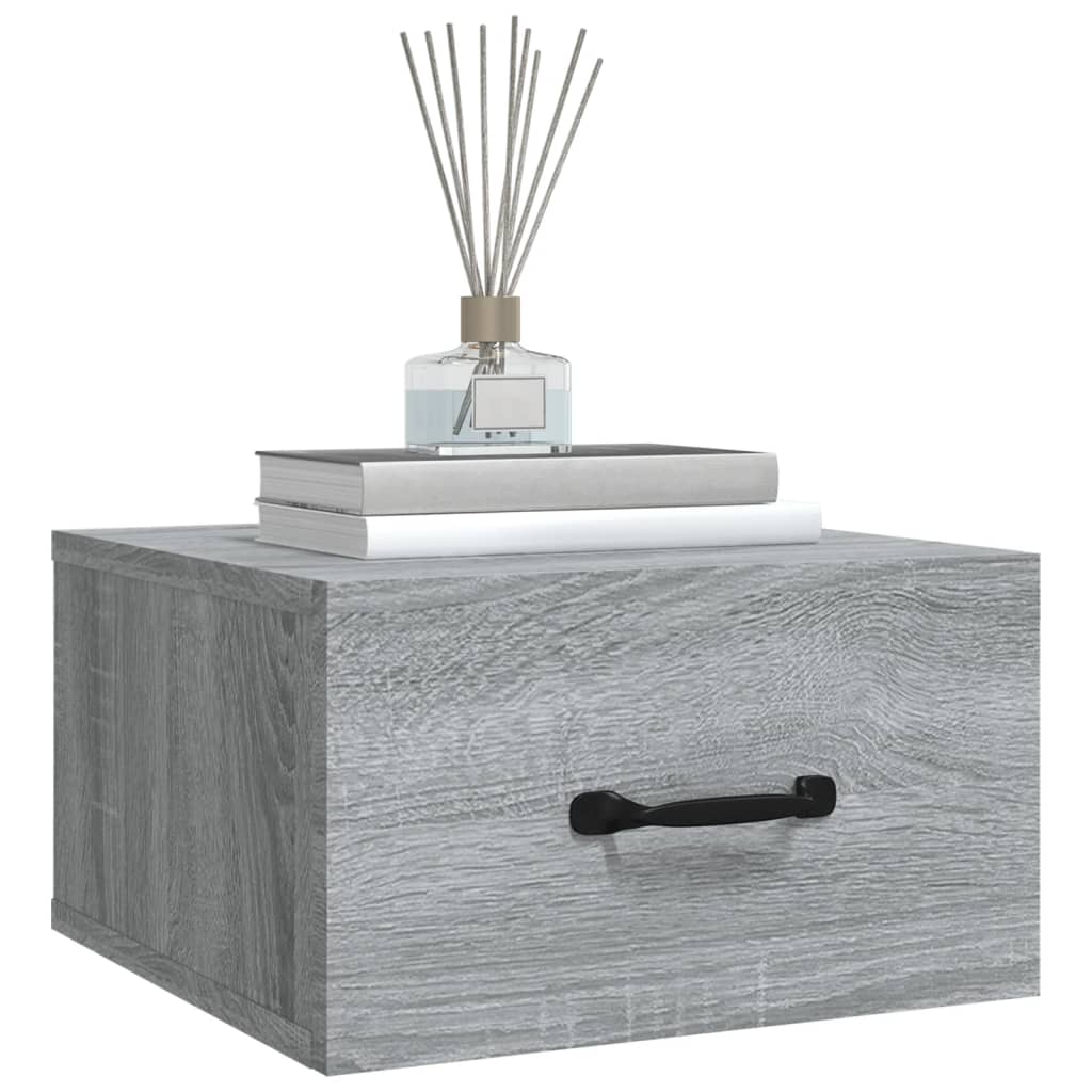 Wall-mounted Bedside Cabinet Grey Sonoma 35x35x20 cm