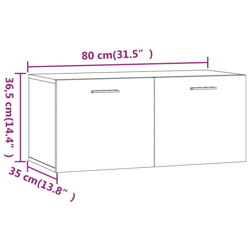 Wall Cabinet Grey Sonoma 80x35x36.5 cm Engineered Wood