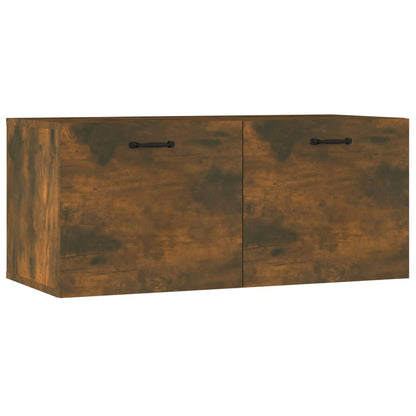 Wall Cabinet Smoked Oak 80x36.5x35 cm Engineered Wood