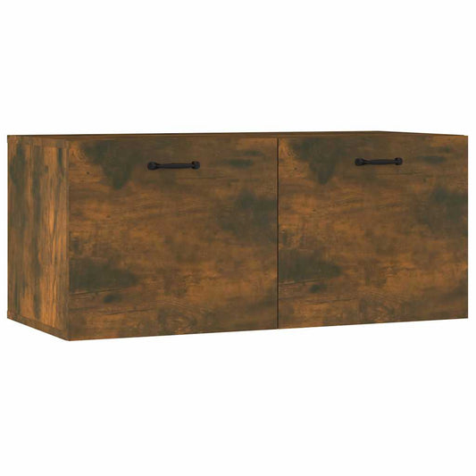 Wall Cabinet Smoked Oak 80x36.5x35 cm Engineered Wood