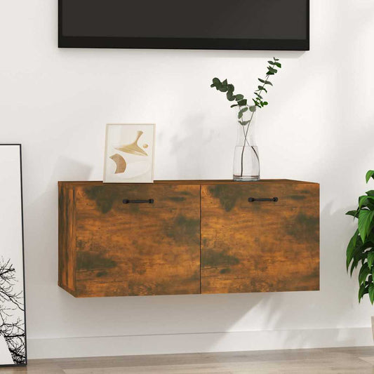 Wall Cabinet Smoked Oak 80x36.5x35 cm Engineered Wood