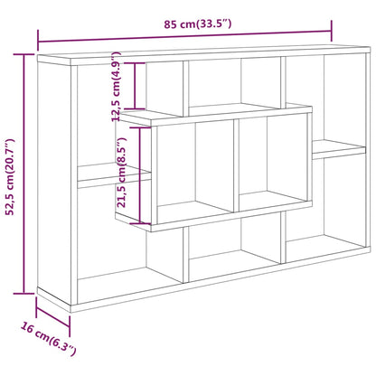 Wall Shelf Smoked Oak 85x16x52.5 cm Engineered Wood