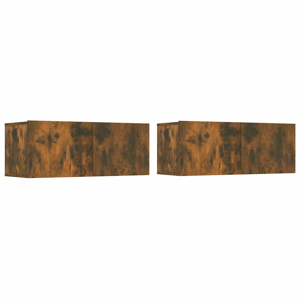2 Piece TV Cabinet Set Smoked Oak 80x30x30 cm Engineered Wood