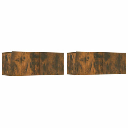 2 Piece TV Cabinet Set Smoked Oak 80x30x30 cm Engineered Wood