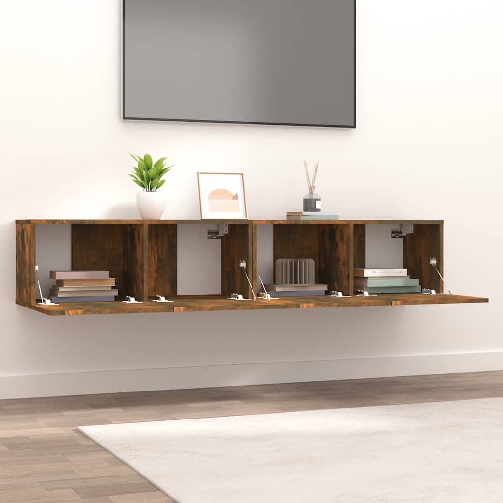 2 Piece TV Cabinet Set Smoked Oak 80x30x30 cm Engineered Wood