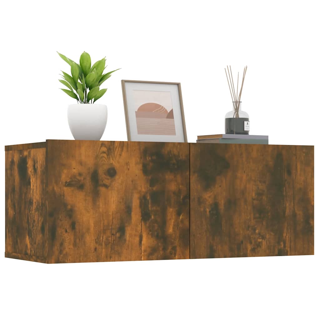 2 Piece TV Cabinet Set Smoked Oak 80x30x30 cm Engineered Wood