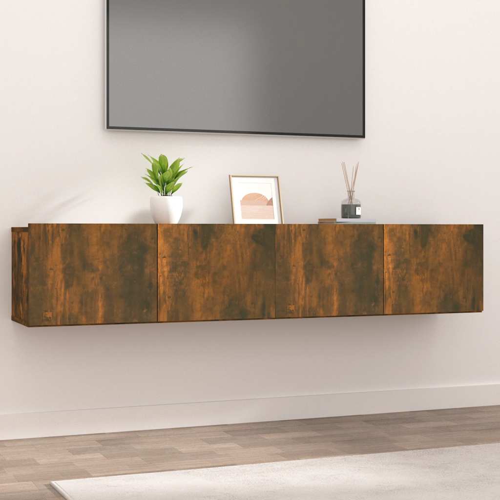 2 Piece TV Cabinet Set Smoked Oak 80x30x30 cm Engineered Wood