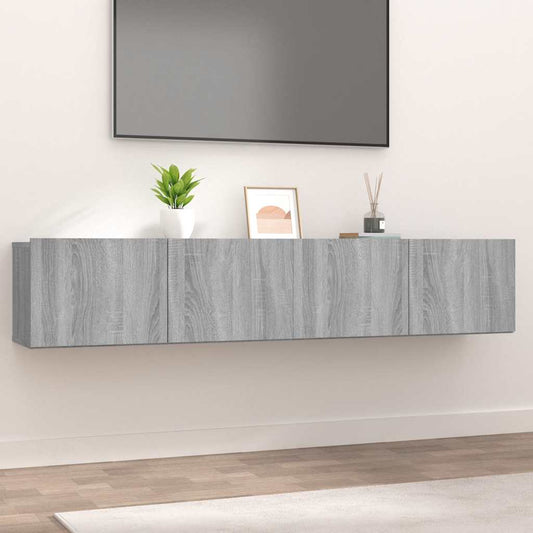 2 Piece TV Cabinet Set Grey Sonoma 80x30x30 cm Engineered Wood