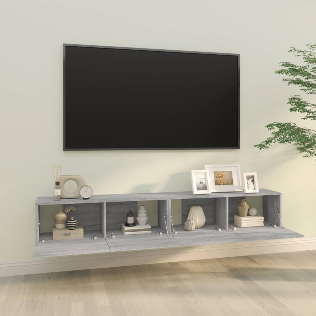 Wall TV Cabinets 2 pcs Grey Sonoma 100x30x30 cm Engineered Wood