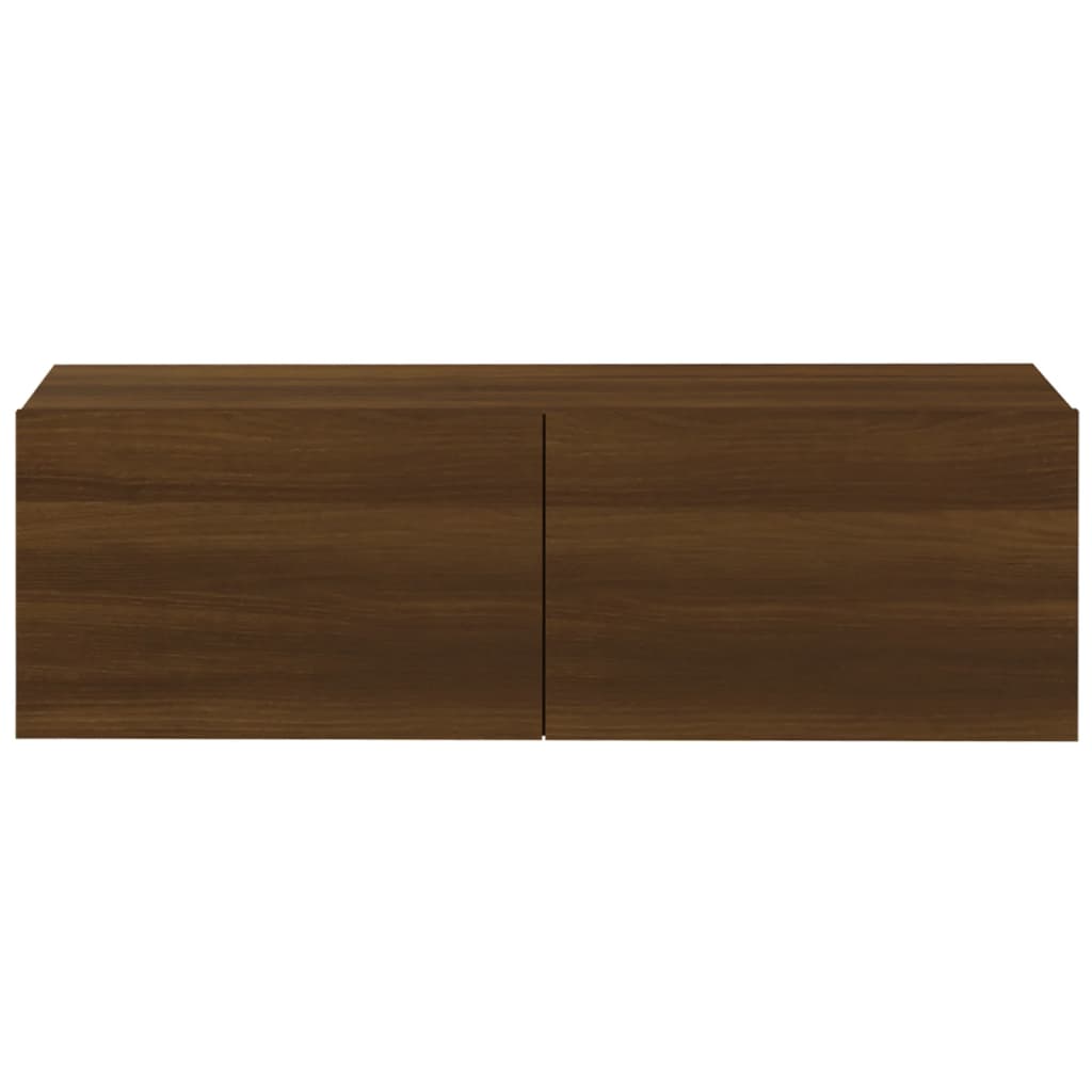 Wall TV Cabinets 2 pcs Brown Oak 100x30x30 cm Engineered Wood