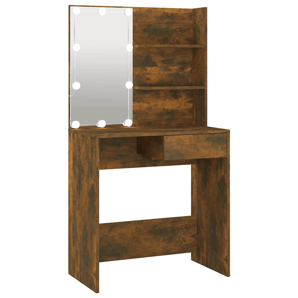 Dressing Table | Brown Oak | Engineered wood, Acrylic | Compact