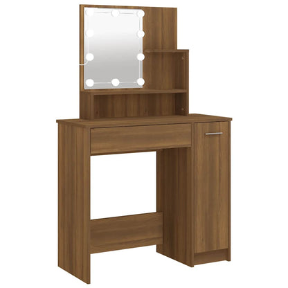 Dressing Table | Brown Oak | Engineered Wood | 86.5x35x136 cm
