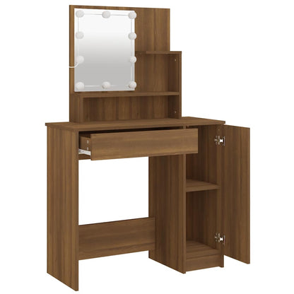 Dressing Table | Brown Oak | Engineered Wood | 86.5x35x136 cm