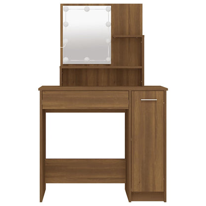 Dressing Table | Brown Oak | Engineered Wood | 86.5x35x136 cm