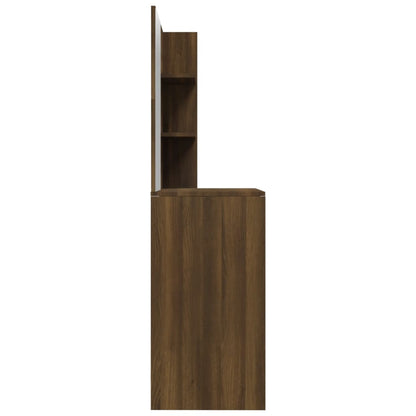 Dressing Table with Mirror Brown Oak 74.5x40x141 cm