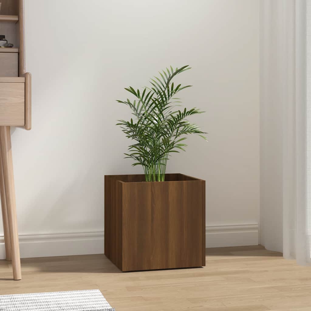 Planter Box Brown Oak 40x40x40 cm Engineered Wood