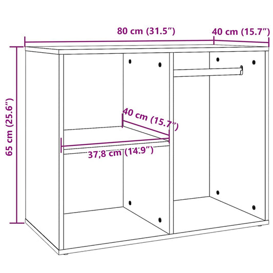 Dressing Cabinet Smoked Oak 80x40x65 cm Engineered Wood