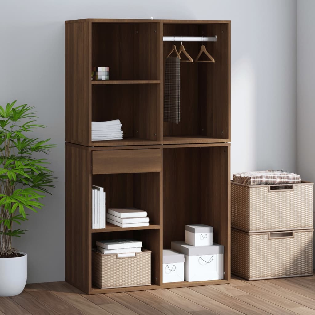 Dressing Cabinet Brown Oak 80x40x65 cm Engineered Wood
