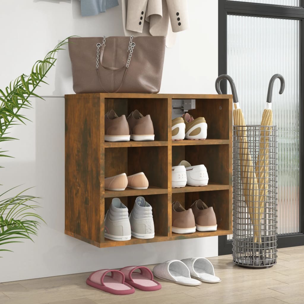 Shoe Cabinet Smoked Oak 52,5x30x50 cm