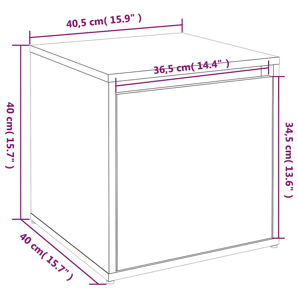 Box Drawer Brown Oak 40,5x40x40 cm Engineered Wood