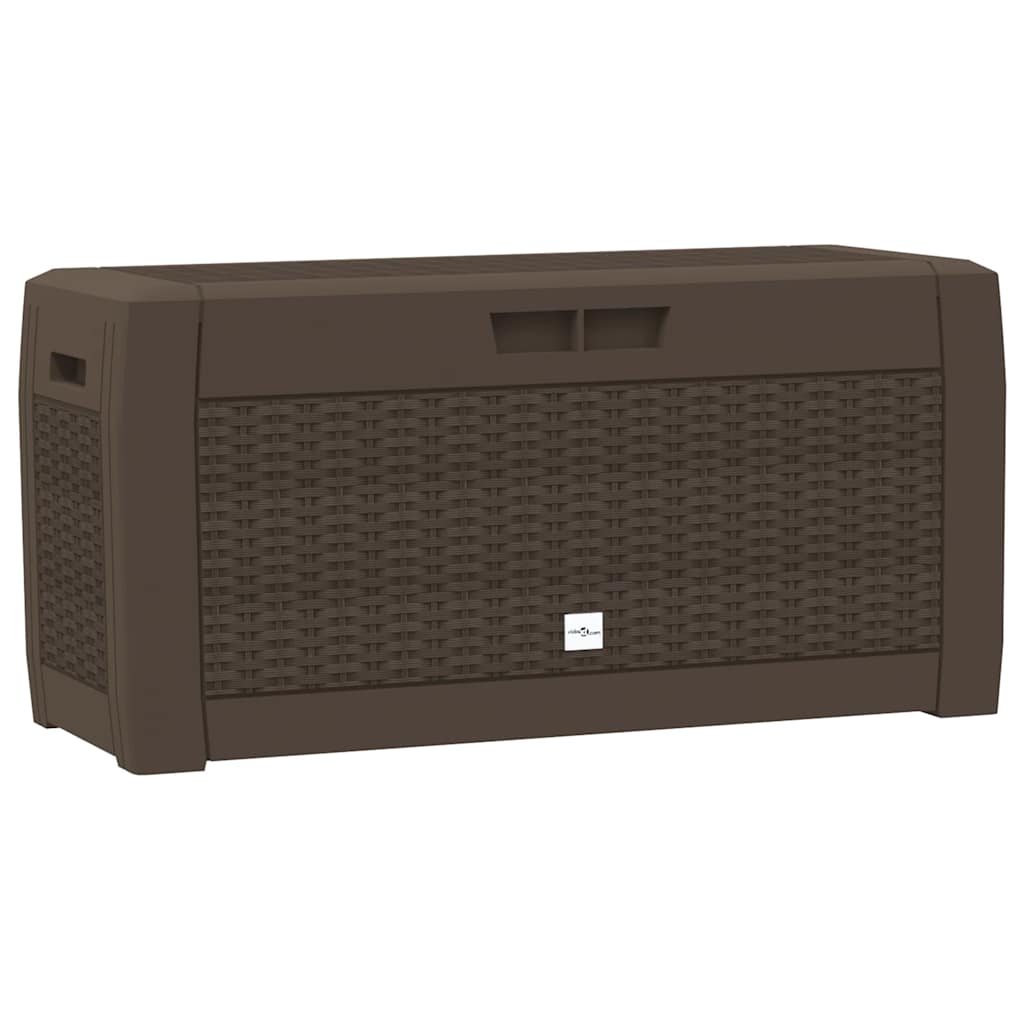 Garden Storage Box Brown 119x48x60 cm PP