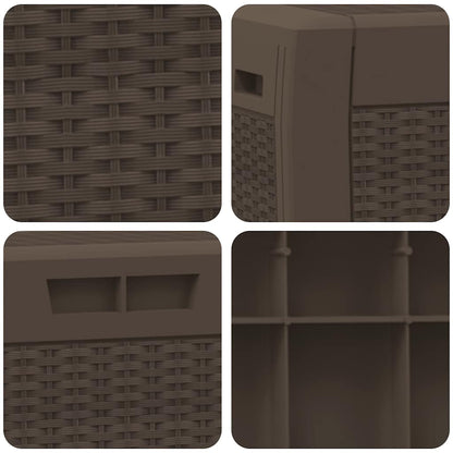 Garden Storage Box Brown 119x48x60 cm PP