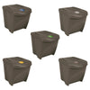 Stackable Garbage Bin Boxes 3 pcs Grey 75 L Polypropylene