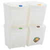 Stackable Garbage Bin Boxes 4 pcs White 100 L Polypropylene