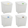 Stackable Garbage Bin Boxes 4 pcs White 100 L Polypropylene