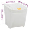 Stackable Garbage Bin Boxes 4 pcs White 100 L Polypropylene